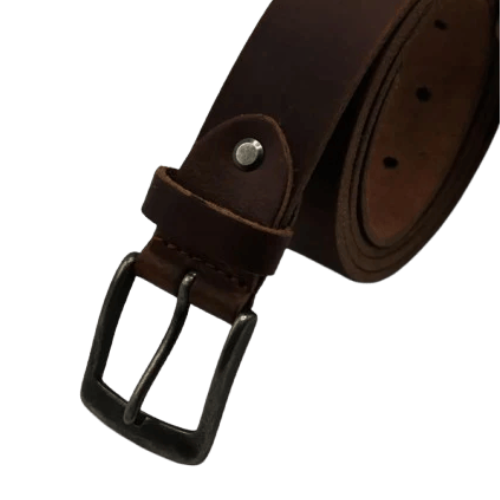 Rugged Brown Leather Belt