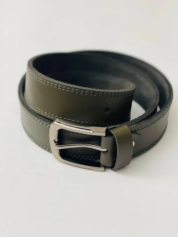 Men's Leather Casual Dress Belt – Green