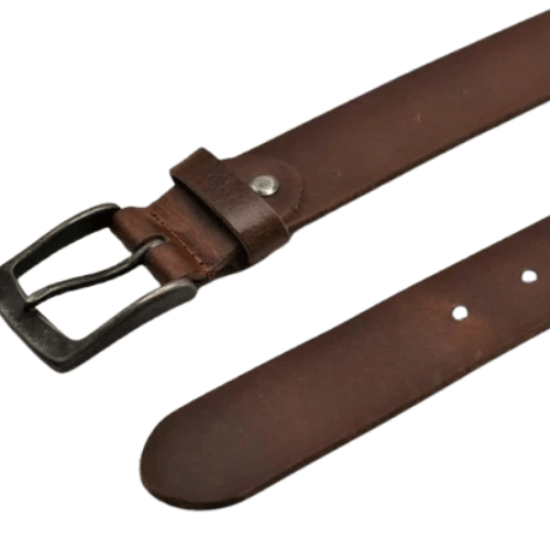 Rugged Brown Leather Belt