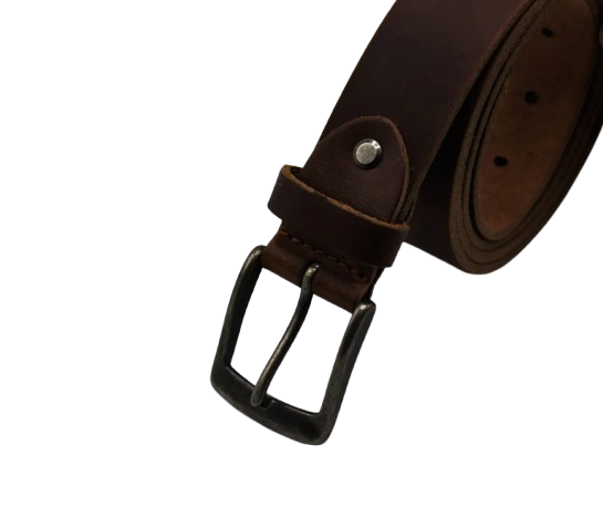 Rugged Brown Leather Belt