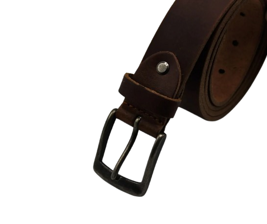 Rugged Brown Leather Belt