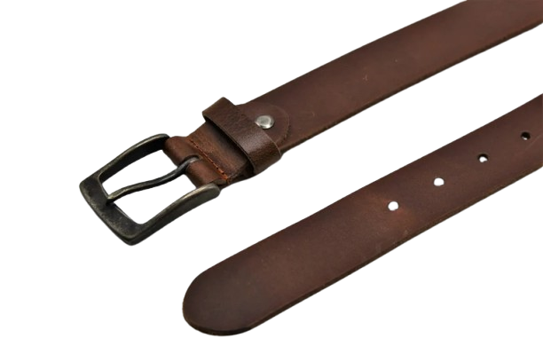 Rugged Brown Leather Belt