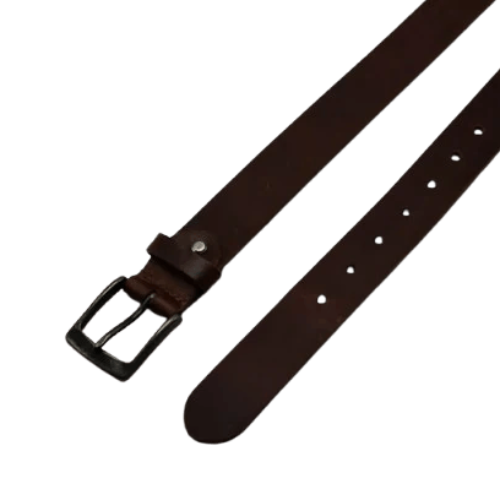 Rugged Brown Leather Belt