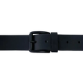 Men's Black Leather Belt with Pin Buckle