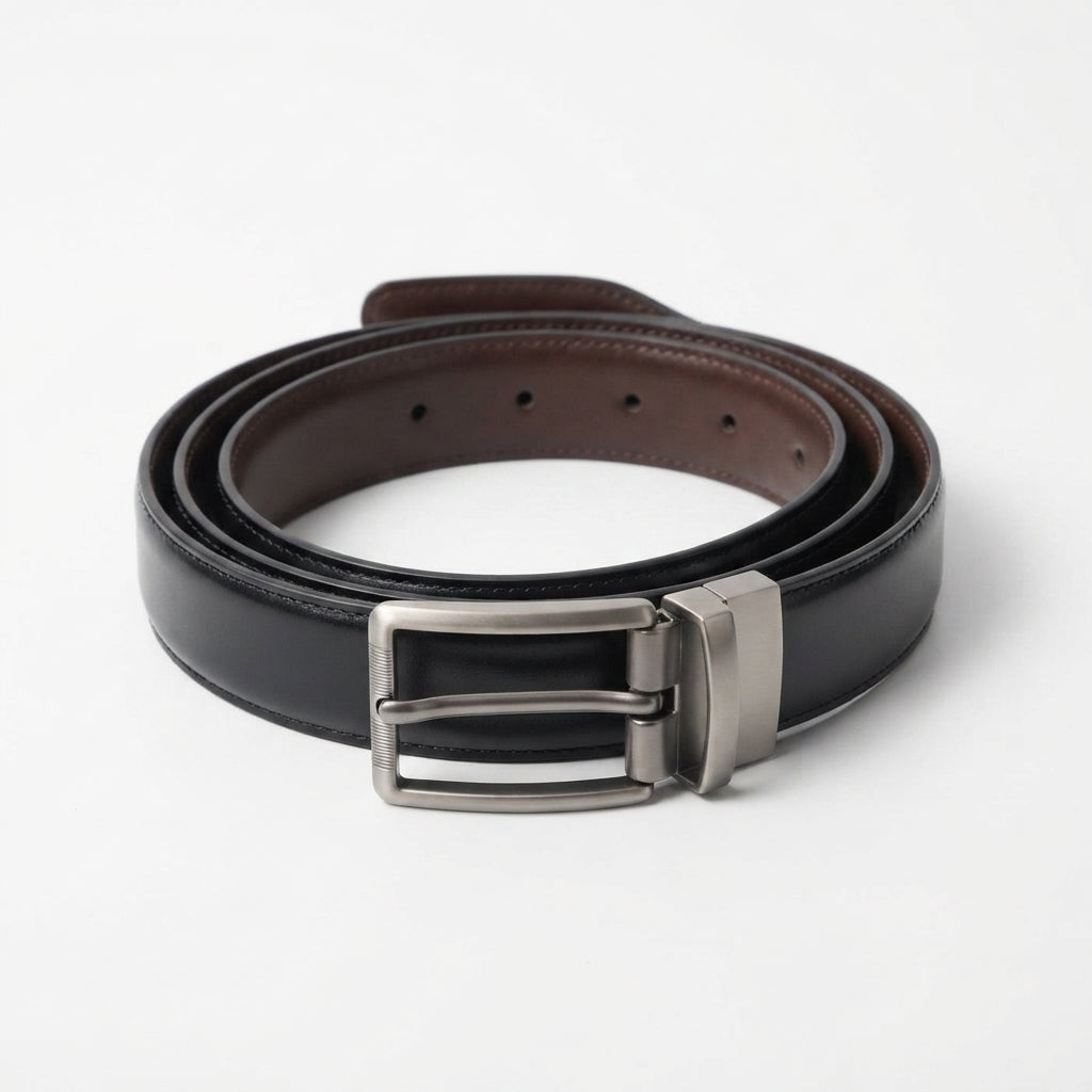 Men's Reversible Leather Belt – 2-in-1 Dress Belt