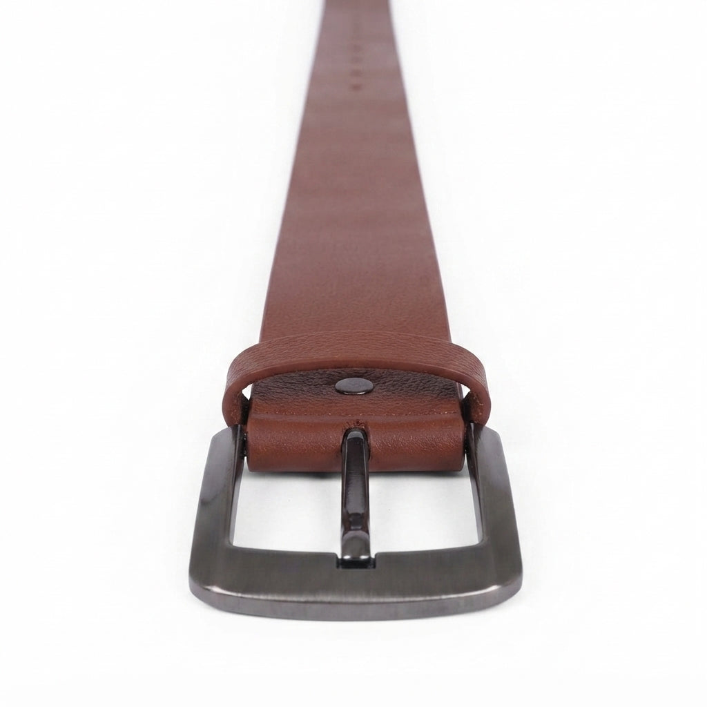 Tan Leather Casual Belt for Men – Pin Buckle