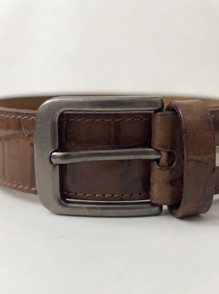 Men's Brown Leather Casual Dress Belt