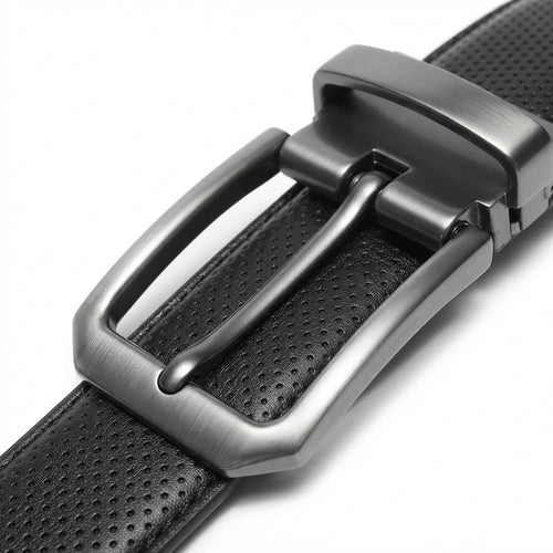 Men's 2-in-1 Reversible Leather Belt – Needle Texture