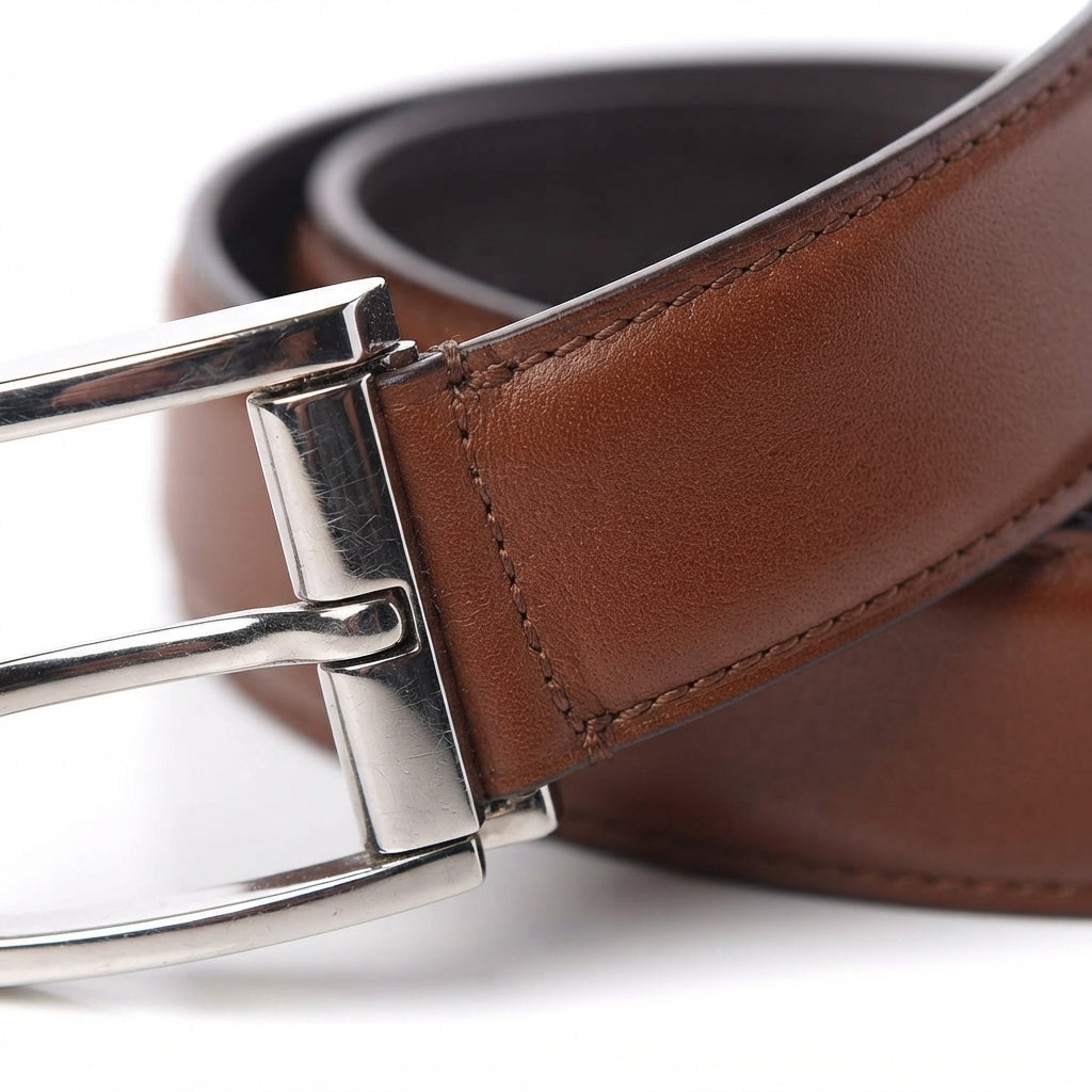 Men's Leather Casual Dress Belt – Chocolate Brown