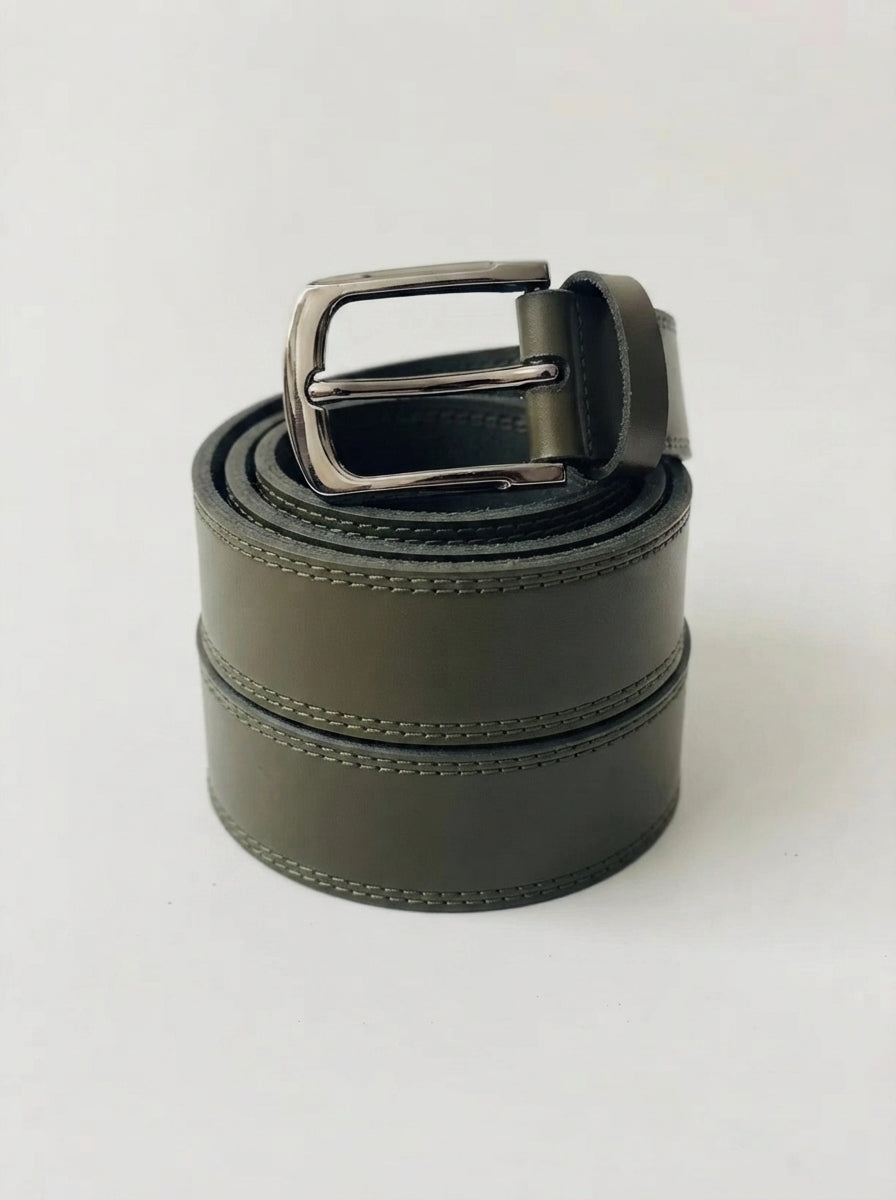 Men's Leather Casual Dress Belt – Green