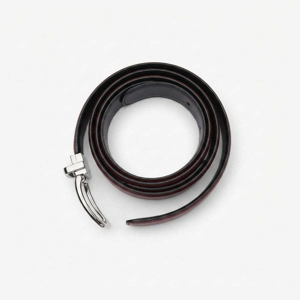Men's Leather Casual Dress Belt – Chocolate Brown